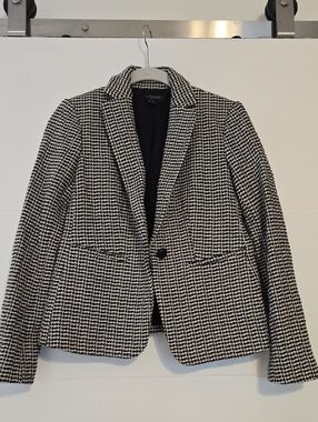 Ann Taylor Black & White Houndstooth Suit Jacket